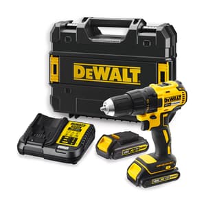 Dewalt 18V / 13mm XR Lithium-Ion Cordless Hammer Drill Machine Driver with Brushless Motor & 2x1.5 Ah Batteries Included, DCD777S2T-QW