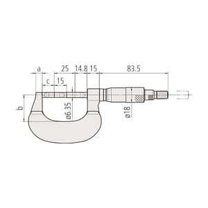 Mitutoyo 0 - 25 mm Non-rotating Spindle Type Blade Micrometer, 122-111-10