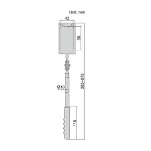 Insize  65x42 mm Telescoping Inspection Mirror (With Illumination), 7162-1