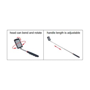 Insize  65x42 mm Telescoping Inspection Mirror (With Illumination), 7162-1