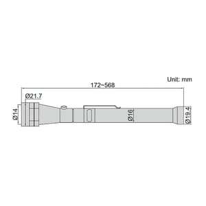 Insize 172-568 mm Telescoping Magnetic Pickup And Flashlight, 7163-1