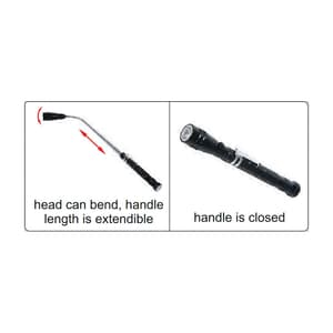 Insize 172-568 mm Telescoping Magnetic Pickup And Flashlight, 7163-1