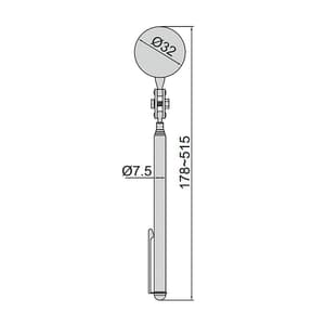 Insize Ø32 mm Telescoping Inspection Mirror, 7160-1
