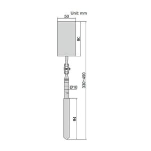 Insize 59x90 mm Telescoping Inspection Mirror, 7160-2