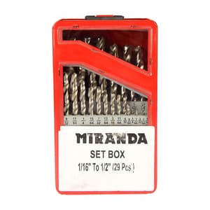 Miranda 1/16 - 1/2 inch Jobber Drill Set (29 Pcs)