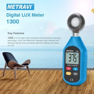 Metravi 0 - 200000 Digital Lux Meter (Measures In Lux & In Foot Candle), 1300