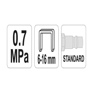 Yato 6 - 16 mm Pneumatic Stapler For Staples, YT-09201