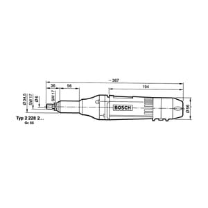 Bosch 260W 50 mm Professional Straight Handle Central Drive End, HGS 55/50