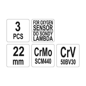 Yato 3 Pcs Socket & Oxygen Sensor Set, YT-1752