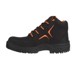 Black+Decker High Ankle Nubuck Leather Safety Shoe - Steel Toe (Black), BXWB0131IN