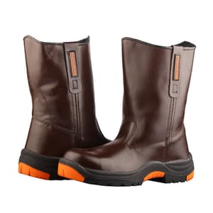 Black+Decker High Ankle Leather Safety Shoe - Composite Toe (Brown), BXWB0171IN