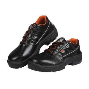 Black+Decker Lace Up Leather Safety Shoe - Steel Toe (Black), BXWB0101IN
