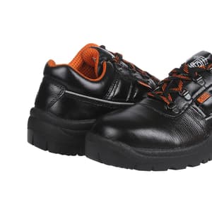 Black+Decker Lace Up Leather Safety Shoe - Steel Toe (Black), BXWB0101IN