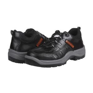 Black+Decker Lace Up Leather Safety Shoe - Steel Toe (Black), BXWB0112IN