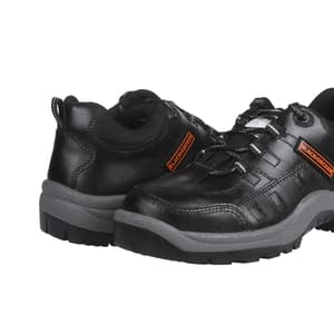 Black+Decker Lace Up Leather Safety Shoe - Steel Toe (Black), BXWB0112IN