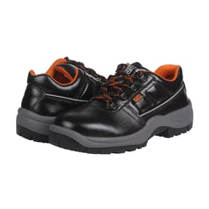 Black+Decker Lace Up Leather Safety Shoe - Steel Toe (Black), BXWB0111IN