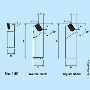 Zenstar 120 mm Length / 140 (60°) Boring Tool (Right Hand - Round), 140-20