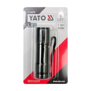 Yato 9 LED Aluminium Flashlight With Batteries, YT-08570