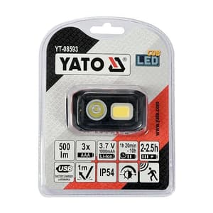 Yato 500LM / 3x AAA Rechargable Headlamp With Motion Sensor, YT-08593