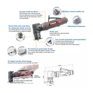 Sumake 97 Degree Handle Offset Air Chamfering Tool, ST-CM110