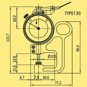 Baker 10 mm Dial Thickness Gauge (Series 130), K130/3