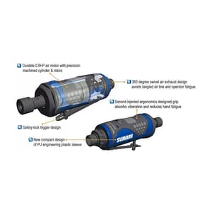 Sumake 6 mm (1/4") Air Angle Die Grinder, ST-DG1022L