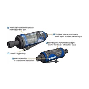 Sumake 1/4 inch Low Speed Straight Air Die Grinder, ST-DG1042L