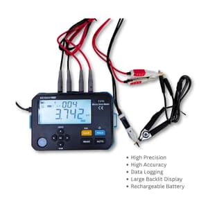Metravi 0.001m - 300.0kOhms Range 1A Micro Ohms Meter with Data Logging, PRO 7270