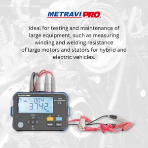 Metravi 0.001m - 300.0kOhms Range 1A Micro Ohms Meter with Data Logging, PRO 7270