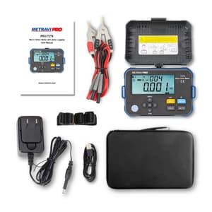 Metravi 0.001m - 300.0kOhms Range 1A Micro Ohms Meter with Data Logging, PRO 7270