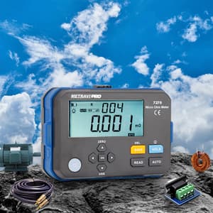 Metravi 0.001m - 300.0kOhms Range 1A Micro Ohms Meter with Data Logging, PRO 7270