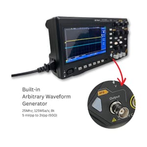 Metravi 100MHz / 1GSa/Sec Dual Channel Digital Storage Oscilloscope with Arbitrary Waveform Generator, DSO-6100AWG