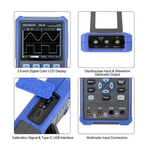 Metravi 40MHz / 250MSa/s Dual Channel Digital Handheld Oscilloscope, OM-40