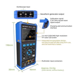 Metravi 40MHz / 250MSa/s Dual Channel Digital Handheld Oscilloscope, OM-40