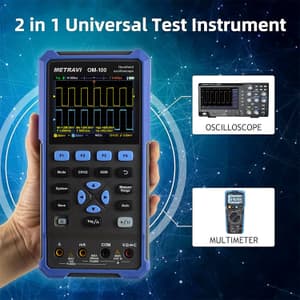 Metravi 100MHz / 500MSa/s Dual Channel Digital Handheld Oscilloscope, OM-100
