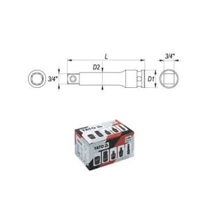 Yato 330 mm, 3/4 inch Sq. Drive Impact Extension Bar, YT-1163