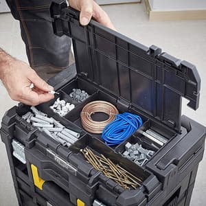 Stanley 17 Inch FatMax Pro-Stack Shallow Box With Large Handle & Organizer (30 Kg Load Capacity), FMST1-71967