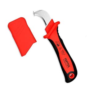 Toptul 190 mm VDE Insulated Cable Knife With Hooked Blade, SFAB5020