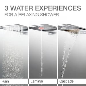 Kohler Beitou 534 x 254 mm Wall Mount Multi Function Rain Panel In Polished Chrome Finish, K-72830IN-L-CP