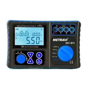 Metravi 250V - 1000V Rated Voltage Digital Insulation Resistance Tester, DIT-911