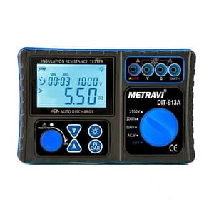 Metravi 500V - 2500V Rated Voltage Digital Insulation Resistance Tester, DIT-913A