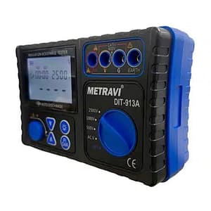 Metravi 500V - 2500V Rated Voltage Digital Insulation Resistance Tester, DIT-913A