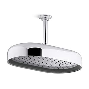 Kohler Statement 353 mm Single Function Oblong Rain Head With Katalyst Technology In Polished Chrome Finish, K-26294IN-CP