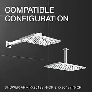 Kohler ModernLife 330 x 230 mm Single Function Rain Head In Polished Chrome Finish, K-27731IN-CP