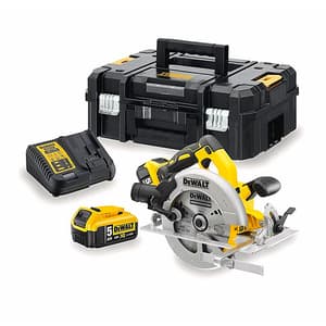 Dewalt 18V / 184mm XR Li-ion Cordless Brushless Kitted Circular Saw with 2x5.0Ah Batteries Included, DCS570P2-QW