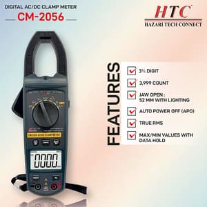HTC 1000A AC / DC 4000 Count Clamp Meter with Backlight, CM-2056