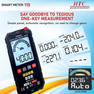 HTC 3-1/2 Digit / 4000 Count True RMS Smart Digital Multimeter, DM-11S