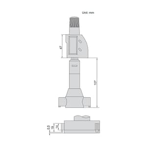 Insize 50 - 70 mm Digital Wide Range Three Points Internal Micrometer with Setting Ring, 3128-70