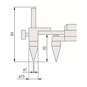 Mitutoyo 10 - 200 mm Digital ABS Back-Jaw Centerline Caliper with Data Output (Center to Center), 573-716-20