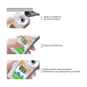 Atago 0.0 - 53.0% Brix Pocket Digital Handheld Pocket Refractometer, MERA PAL
